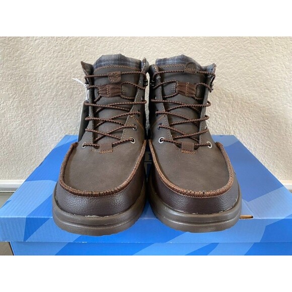 Hey Dude Bradley Boot Leather Brown Men's 12 New In Box Slip On Water Resistant - Picture 2 of 9